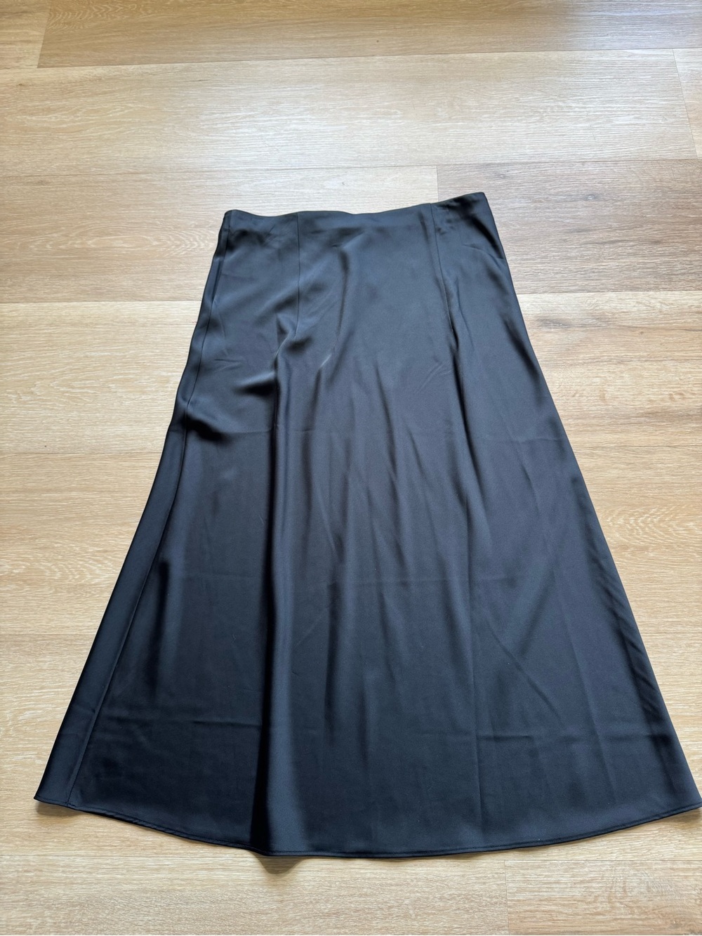 J. Crew Black Satin Bias-Cut Midi Skirt - Picture 9 of 9